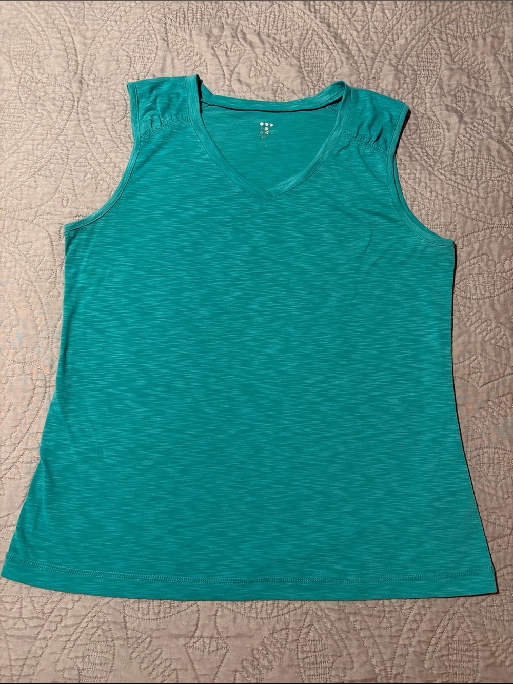 Title Nine Teal V-Neck Sleeveless Tank, sz L